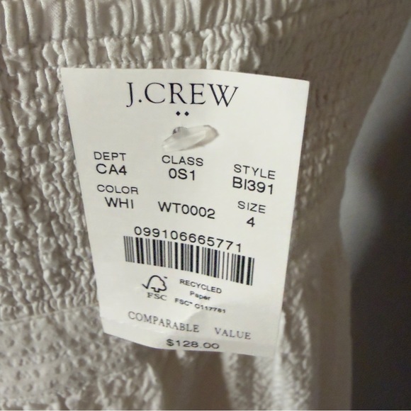 NWT J. Crew white Tie-Front Spaghetti Strap Maxi Dress. 0125 - Picture 7 of 7